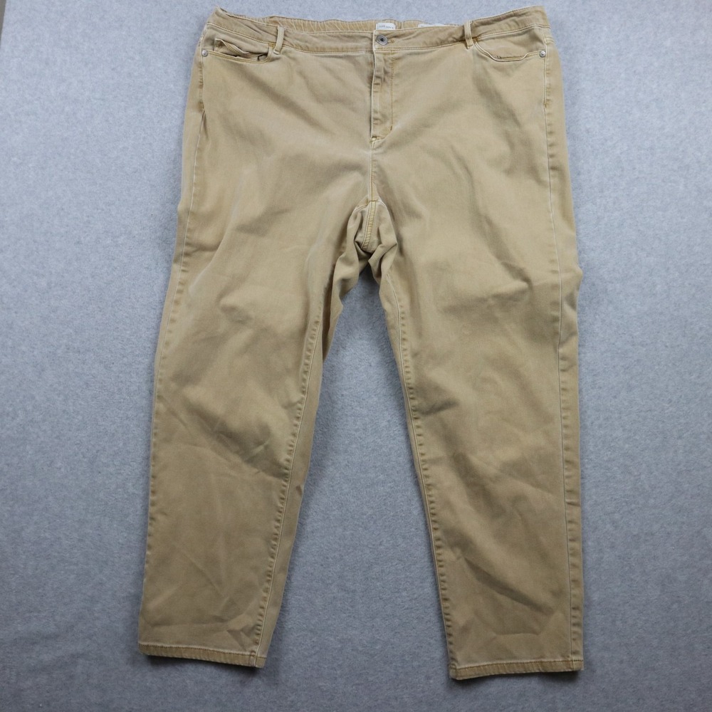 J Jill Jeans Womens 24W Boyfriend Straight Leg Ankle 5-Pocket Denim Tan Khaki